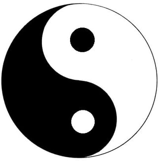 With symbol 3 parts yin yang Triple Symbol